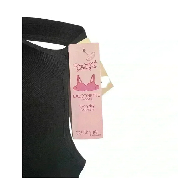CACIQUE BLACK BALCONETTE BRA SMOOTH FIT SIZE 40C NWT - Picture 5 of 7